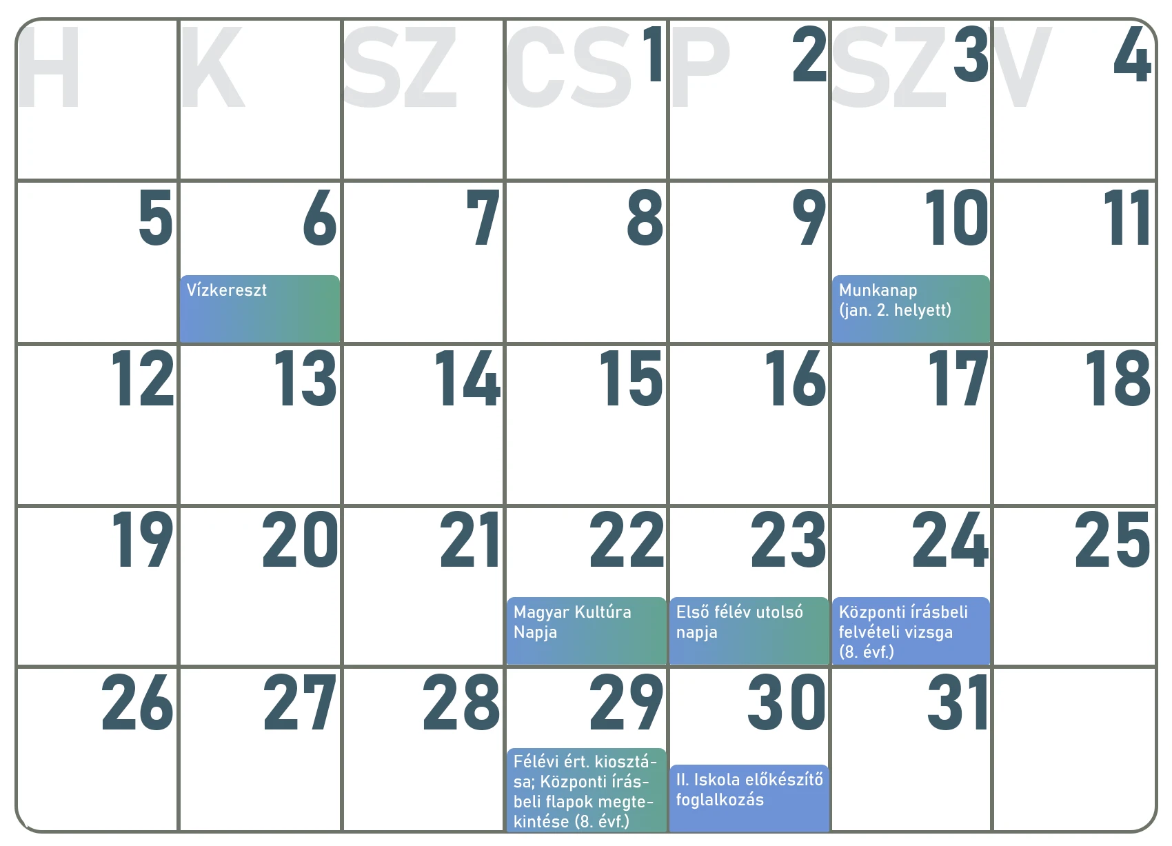 programnaptár 2026 január