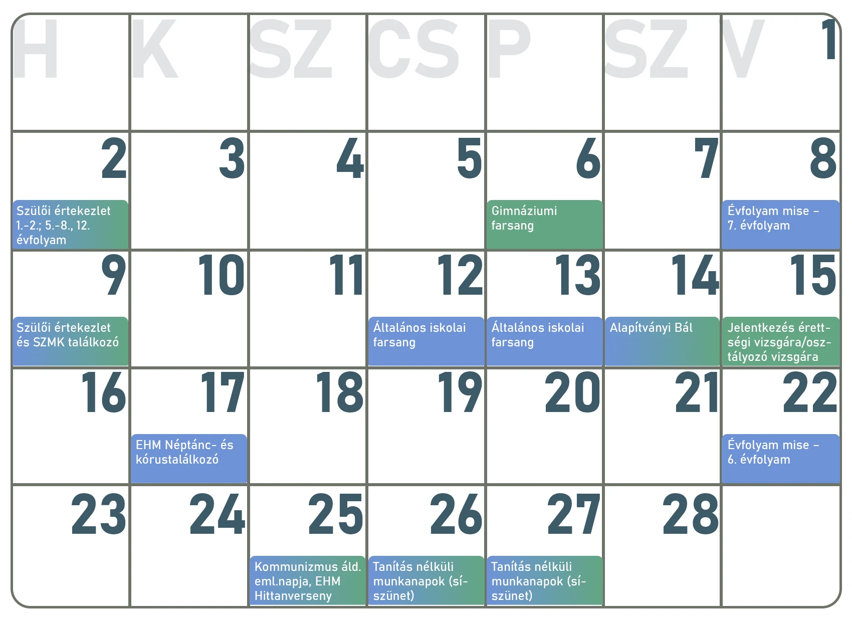 programnaptár 2026 január